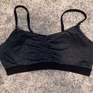 gray/black sports bra